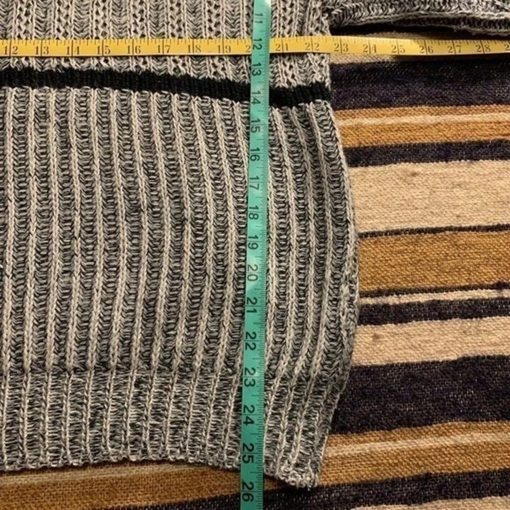 VTG Weekends in California Large Gray Striped Ribbed Knit Sweater Oversized